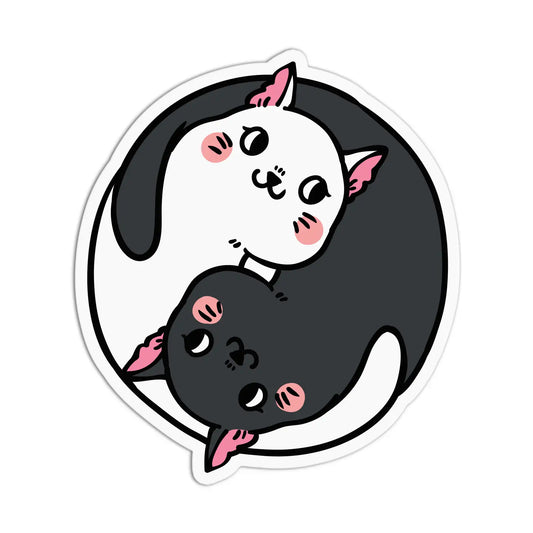 Ying Yang Cats Sticker