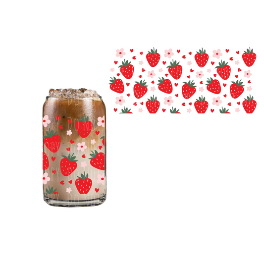 Strawberry Can Glass Cup