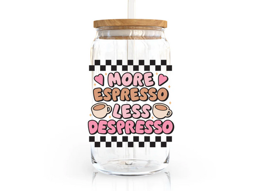 More Espresso Can Glass Cup