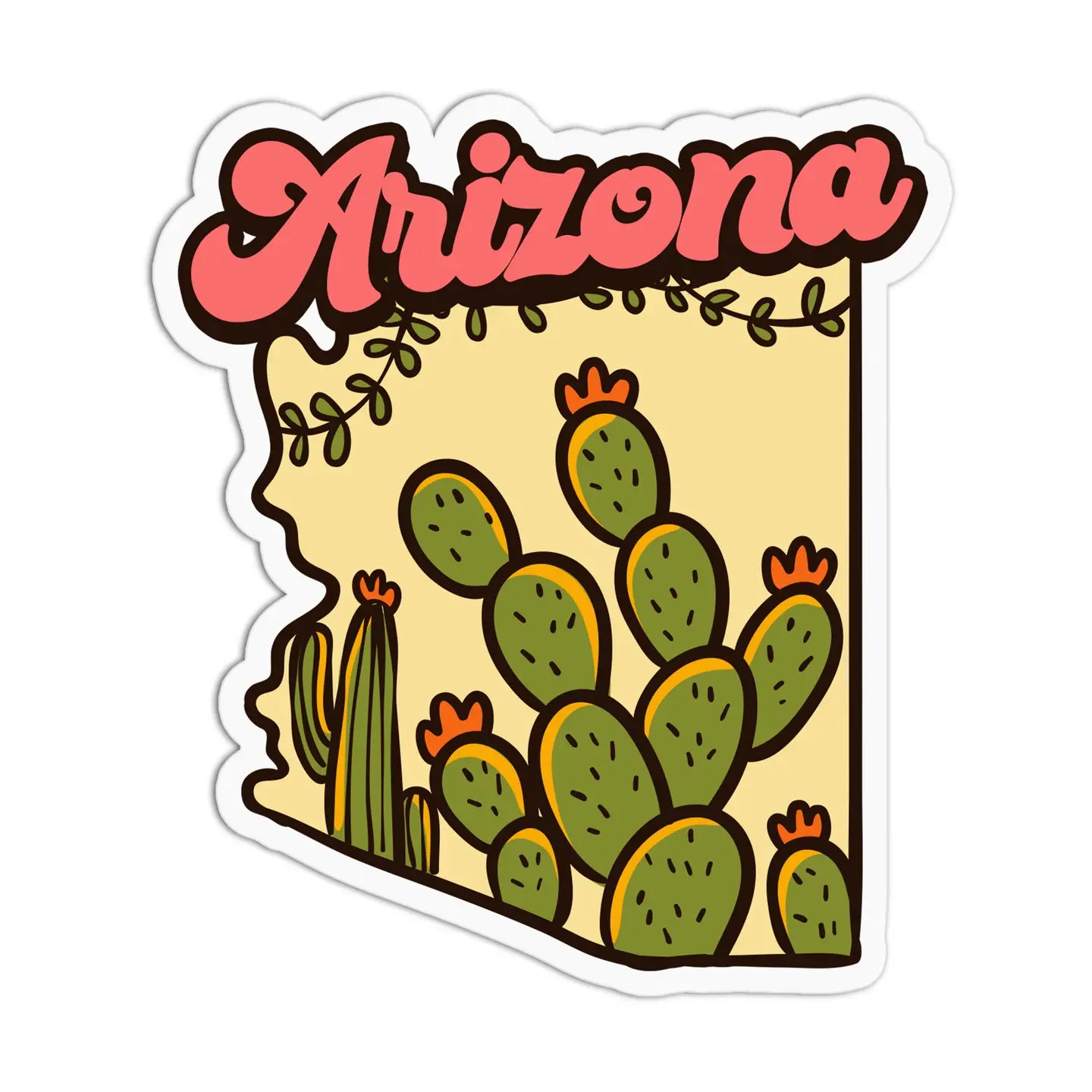 Arizona Cactus Sticker