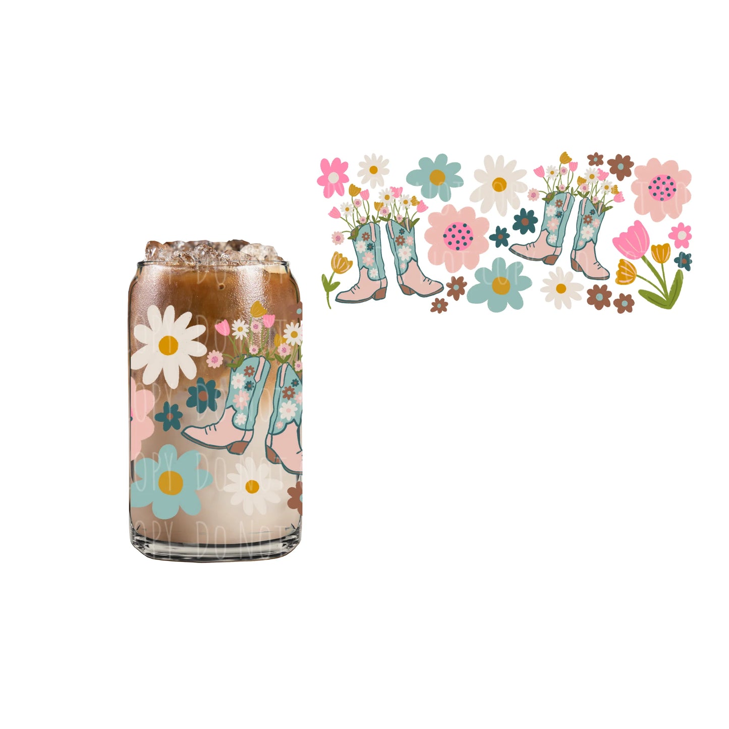 Boot Bouquet Can Glass Cup