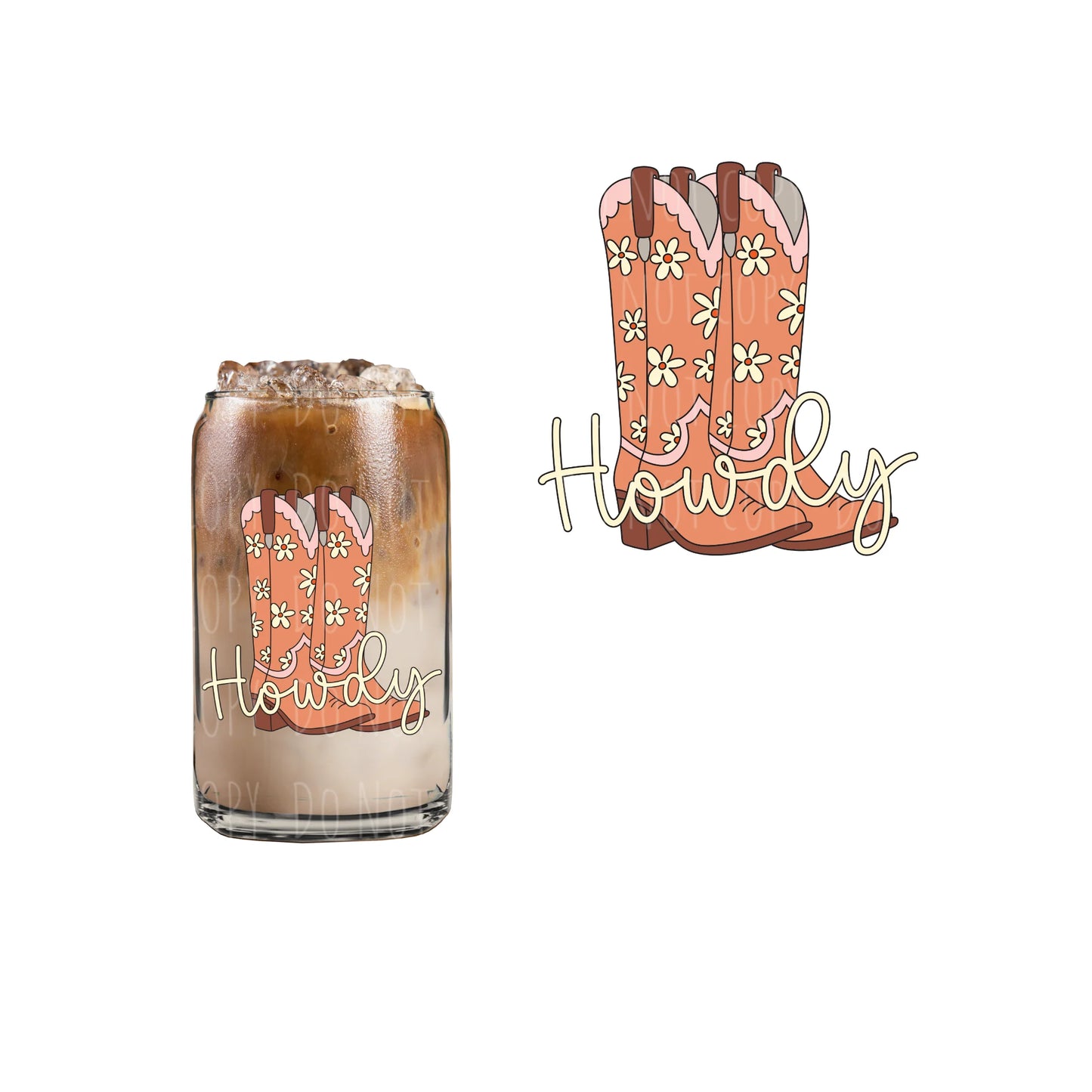 Howdy Boots Can Glass Cup
