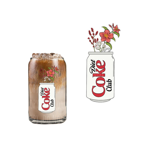 Diet Coke Club Can Glass Cup