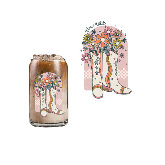 Grow Wild Can Glass Cup