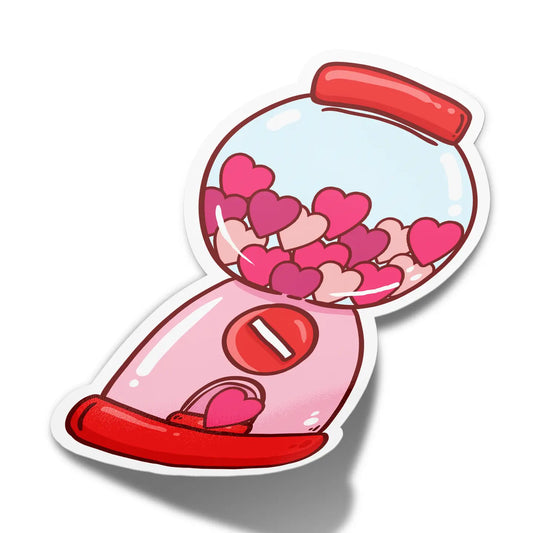 Valentine's Heart Gumball Sticker