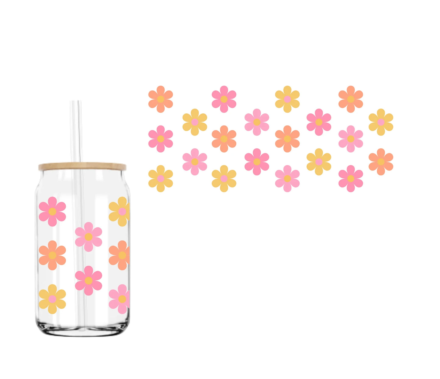 Funky Daisy Can Glass Cup
