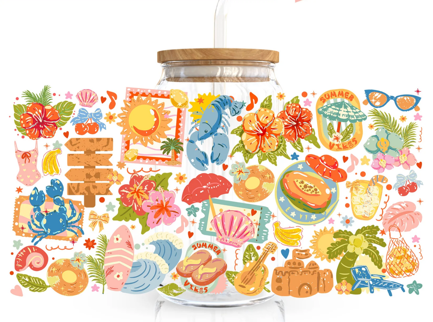 Summer Vibes Can Glass Cup