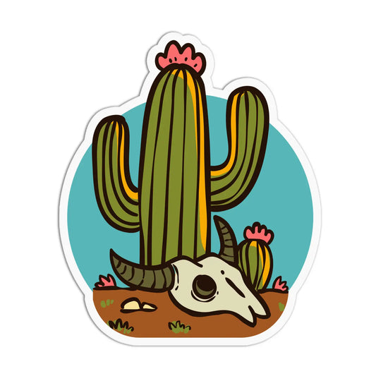 Cactus and Skull Sticker